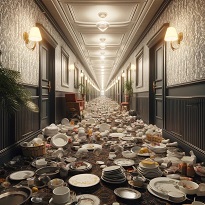 Не оставляйте грязную посуду в холле